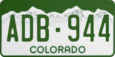 CO license plate ADB944