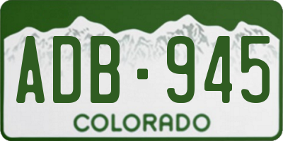 CO license plate ADB945