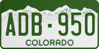 CO license plate ADB950
