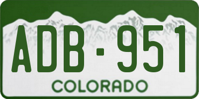 CO license plate ADB951