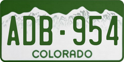 CO license plate ADB954