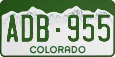 CO license plate ADB955