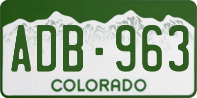 CO license plate ADB963