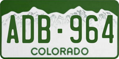 CO license plate ADB964
