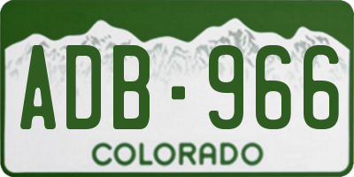 CO license plate ADB966