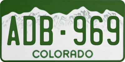 CO license plate ADB969
