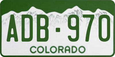 CO license plate ADB970
