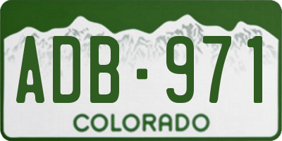 CO license plate ADB971