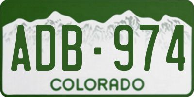 CO license plate ADB974