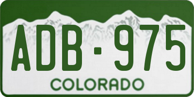 CO license plate ADB975