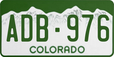 CO license plate ADB976