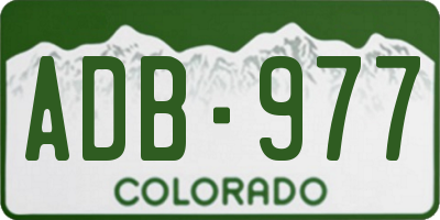 CO license plate ADB977