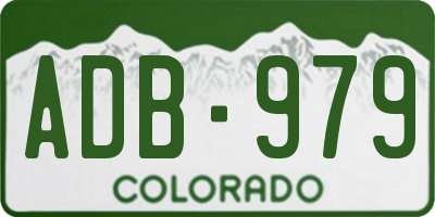 CO license plate ADB979