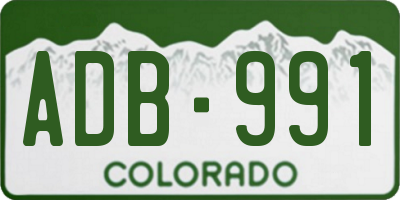 CO license plate ADB991