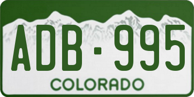 CO license plate ADB995