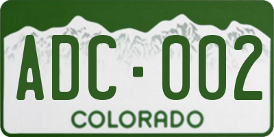 CO license plate ADC002