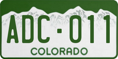 CO license plate ADC011