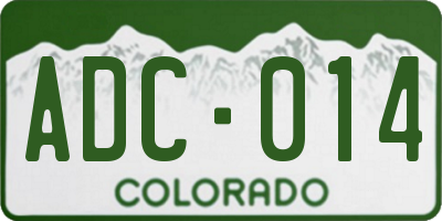 CO license plate ADC014