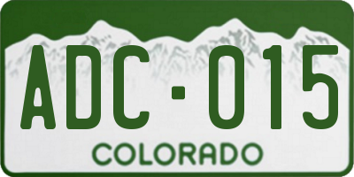 CO license plate ADC015