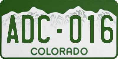 CO license plate ADC016