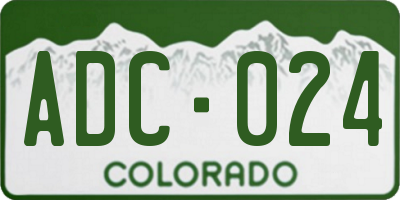 CO license plate ADC024