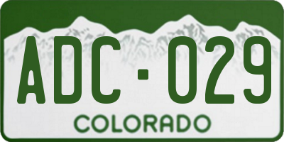 CO license plate ADC029