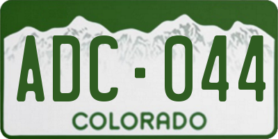 CO license plate ADC044