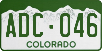 CO license plate ADC046