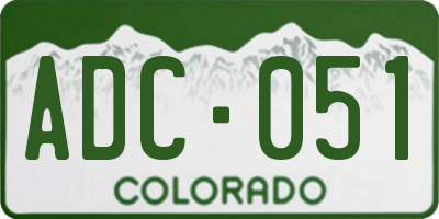 CO license plate ADC051