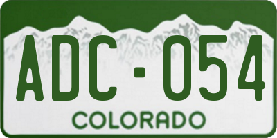 CO license plate ADC054