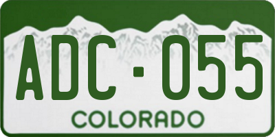 CO license plate ADC055
