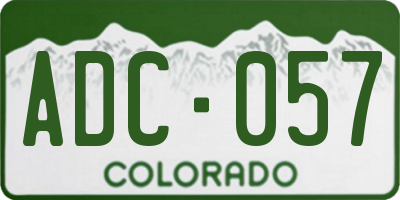 CO license plate ADC057