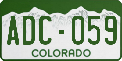 CO license plate ADC059