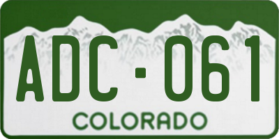 CO license plate ADC061