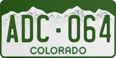 CO license plate ADC064