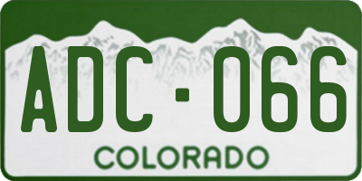 CO license plate ADC066