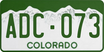 CO license plate ADC073