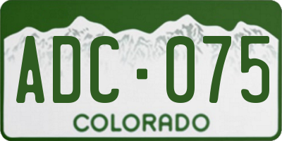 CO license plate ADC075