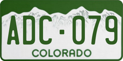 CO license plate ADC079