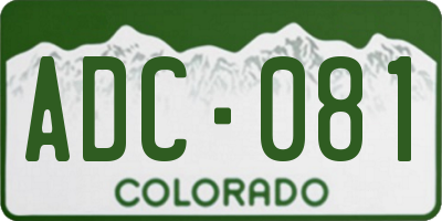 CO license plate ADC081