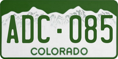 CO license plate ADC085