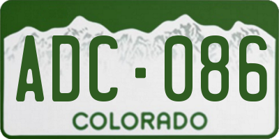 CO license plate ADC086