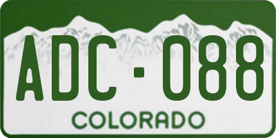 CO license plate ADC088