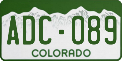CO license plate ADC089