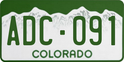 CO license plate ADC091