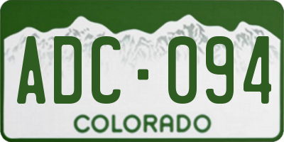 CO license plate ADC094
