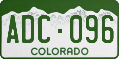 CO license plate ADC096