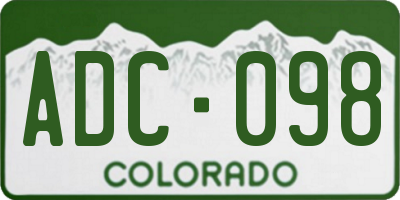 CO license plate ADC098