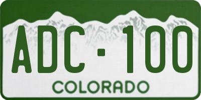 CO license plate ADC100