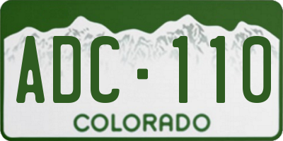 CO license plate ADC110